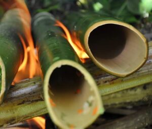 Burning the bamboo in ancient times. 