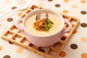 Steamed egg with meat floss